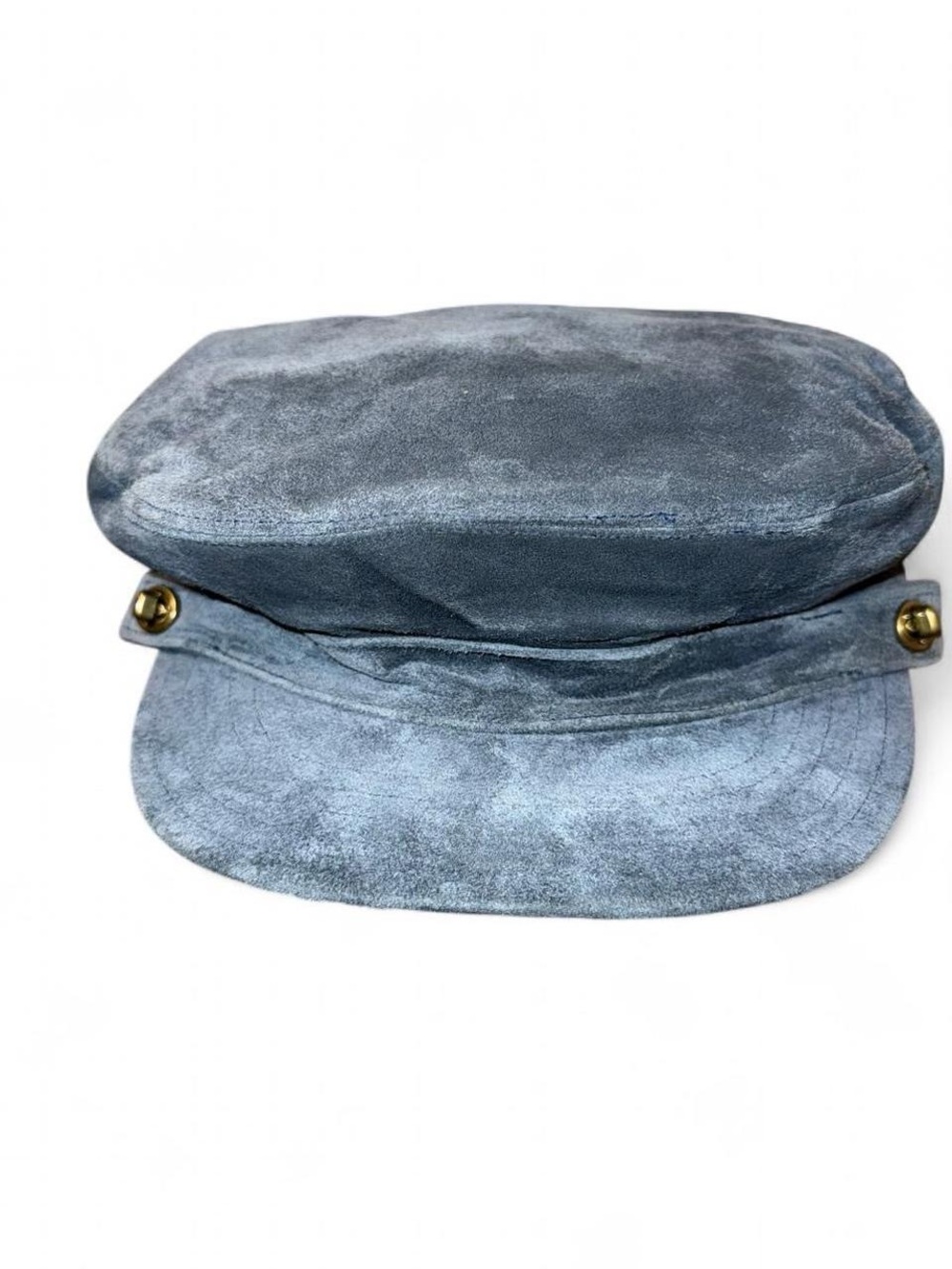 RARE vintage baby Blue Coach suede cap with gold turn locks - Picture 4 of 7